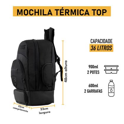 Imagem de Mochila Mala Térmica Fitness Lancheira Academia Treino Dieta Alimentar Marmita Escolar Grande