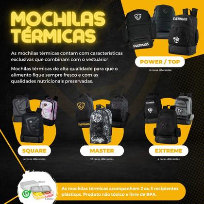 Imagem de Mochila Mala Térmica Fitness Lancheira Portátil Marmita Escolar Academia Treino Resistente