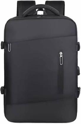 Imagem de Mochila Mala Unissex Com Bolso Expansível Espaço Para Notebook Cabo USB Trabalho Viagem Bordo