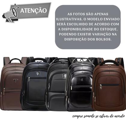 Imagem de Mochila Masculina Couro Resistente Impermeável Reforçada