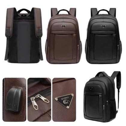 Imagem de Mochila Masculina Couro Resistente Impermeável Reforçada