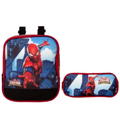 Imagem de Mochila Masculina de Rodinhas Spider Man com Lancheira Preta