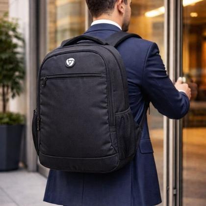 Imagem de Mochila Masculina de Trabalho Reforçada P/ Alça Costas Ajustável - Black Carbon - Yins