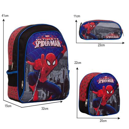 Imagem de Mochila Masculina Escolar Homem Aranha Lancheira Infantil