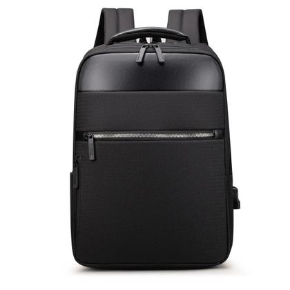 Imagem de Mochila Masculina Executiva com Detalhes em Couro PU Premium Impermeável com entrada USB Resistente à riscos Slim