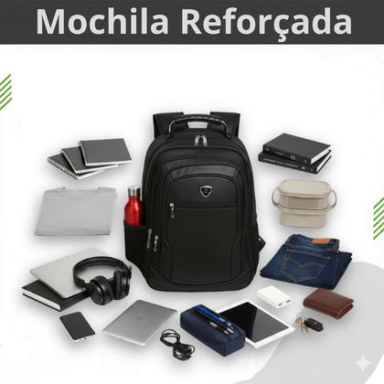 Imagem de Mochila Masculina Faculdade Impermeável Resistente Grande Alça de Aço
