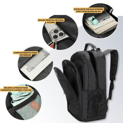 Imagem de Mochila Masculina Feminina Faculdade Impermeável Grande Resistente