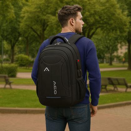 Imagem de Mochila Masculina Feminina Notebook Escolar Faculdade Viagem Dia a Dia Reforçada Resistente a Água Marcador de Bagagem Saida usb Fone