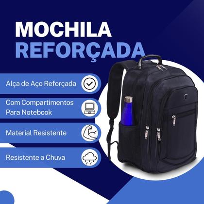 Imagem de Mochila Masculina  Grande Forte Impermeável Faculdade Alça Reforçada Resistente Trabalho Escola