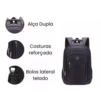 Imagem de Mochila Masculina Impermeável Faculdade Alça Reforçada Grande Forte Resistente