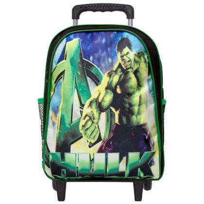 Imagem de Mochila Masculina Infantil Hulk Rodinha Lancheira Estojo