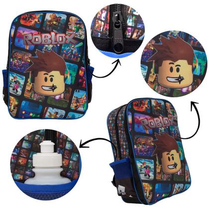 Imagem de Mochila Masculina Infantil Roblox Costas Lancheira Estojo