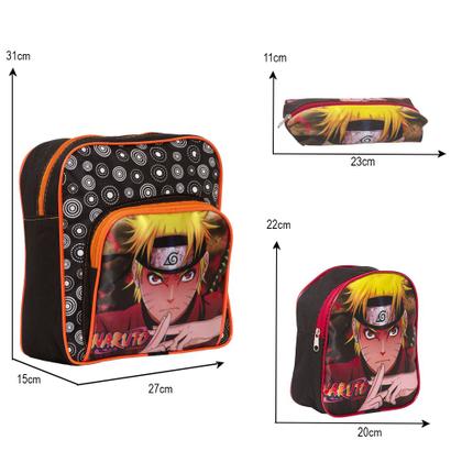 Imagem de Mochila Masculina Naruto Costas Lancheira Passeio Reforçada