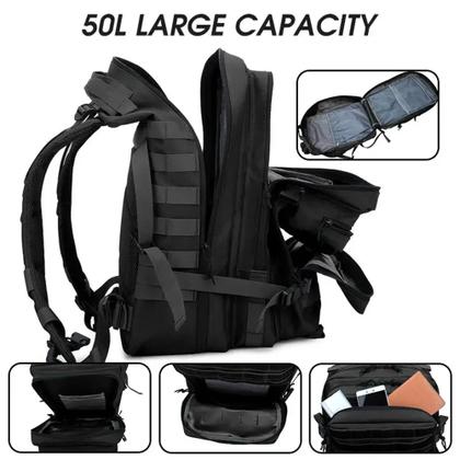 Imagem de Mochila Masculina Viagem Notebook Mala 50 Litros 180 Graus Resistente Estilo Militar