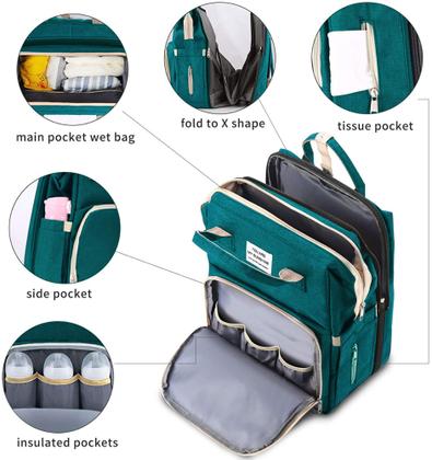 Imagem de Mochila Maternidade Bolsa Berço Caminha Bebe Menino Menina