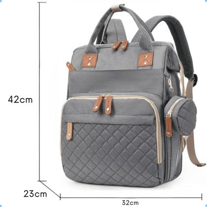 Imagem de Mochila Maternidade, Bolsa Mochila Maternidade Impermeável Bebê Menino Menina, Grande capacidade CodaTech PREMIUM Cor de Rosa com detalhe Cinza