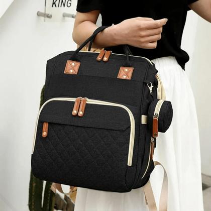 Imagem de Mochila Maternidade, Bolsa Mochila Maternidade Impermeável Bebê Menino Menina, Grande capacidade CodaTech PREMIUM Cor de Rosa com detalhe Cinza