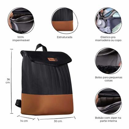 Imagem de Mochila Maternidade Coleção Cores - Preto e Caramelo