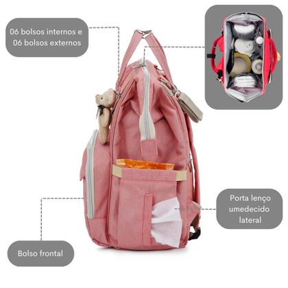 Imagem de Mochila Maternidade Impermeável BH Travel Rosa