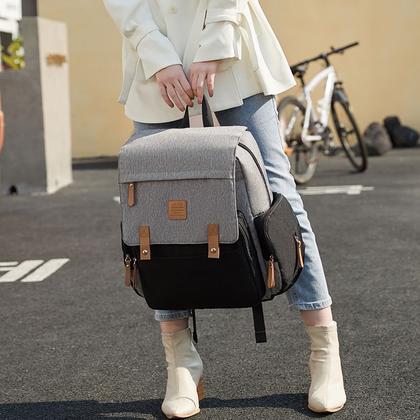 Imagem de Mochila Maternidade Land Luxury Cinza Com Preto