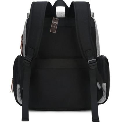 Imagem de Mochila maternidade land luxury cinza e preta com trocador