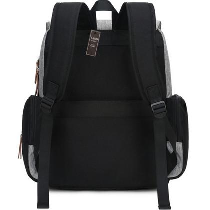Imagem de Mochila maternidade land luxury cinza e preta com trocador