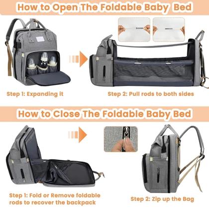 Imagem de Mochila maternidade que vira Berço Original Moda Grande Reforçada