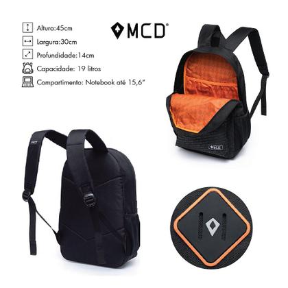 Imagem de Mochila MCD Daybayday Costas Casual Notebook Masculina Preta