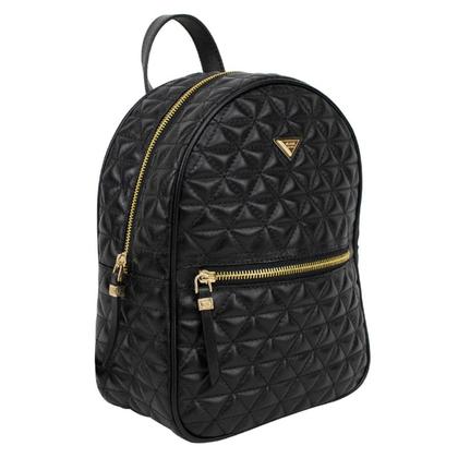 Imagem de Mochila Média em Couro Matelassê com Alça de Corrente - Classe Couro - Preta