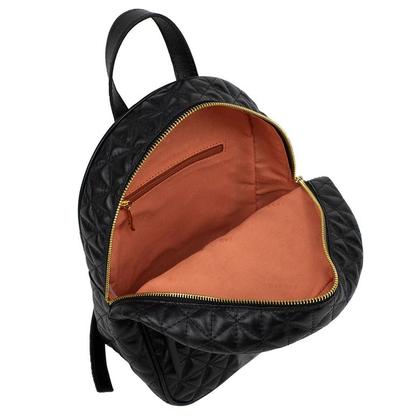 Imagem de Mochila Média em Couro Matelassê com Alça de Corrente - Classe Couro - Preta