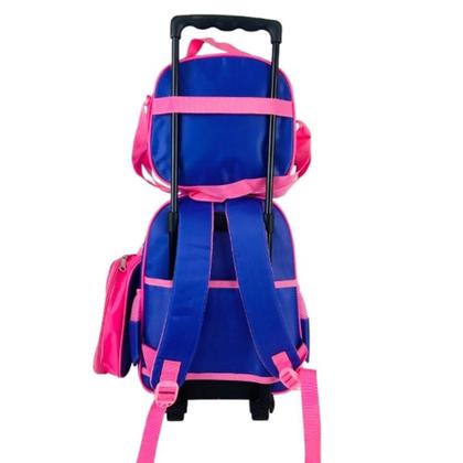 Imagem de Mochila meninas princesas kit bolsa estojo lancheira imperm