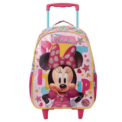 Imagem de Mochila Minnie Rodinhas Infantil Com Estojo Escolar Disney