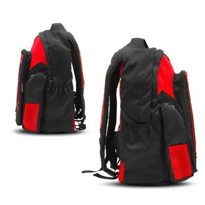 Imagem de Mochila Mod. Edition 02 Nylon Bolso p/ Notebook Zíperes Reforçados Diversos Bolsos Preto/Vermelho Pro Tork MC-37PTVM