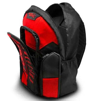Imagem de Mochila Mod. Edition 02 Nylon Bolso p/ Notebook Zíperes Reforçados Diversos Bolsos Preto/Vermelho Pro Tork MC-37PTVM