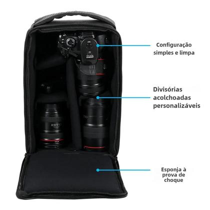 Imagem de Mochila Multifuncional à Prova d'Água para Câmera DSLR Nikon e Canon - com Estojo para Lentes