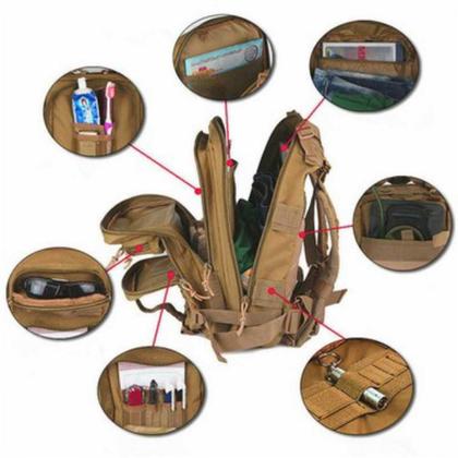 Imagem de Mochila Multiuso Escolar 30 Litros Estilo Tático 929-D - Lorben