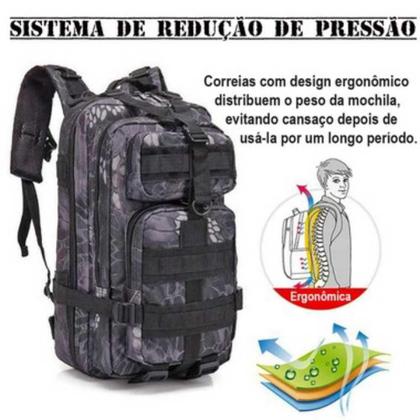 Imagem de Mochila Multiuso Escolar 30 Litros Estilo Tático Camuflado 929-L - Lorben