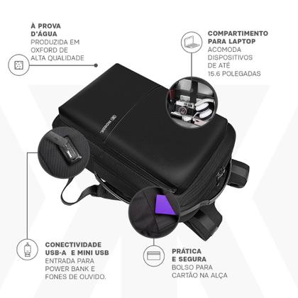 Imagem de Mochila Notebook Executiva Impermeável Nordk Summit Reforçada Anti Furto Premium