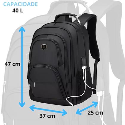 Imagem de Mochila Notebook Executiva Masculina Reforçada C/ Usb E Fone
