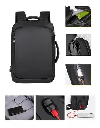 Imagem de Mochila Notebook Executiva Urbana Impermeável Preta