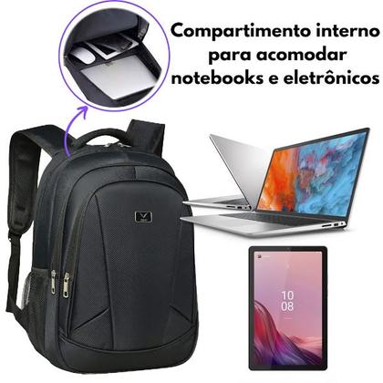Imagem de Mochila Notebook Masculina Alça Reforçada Faculdade Trabalho
