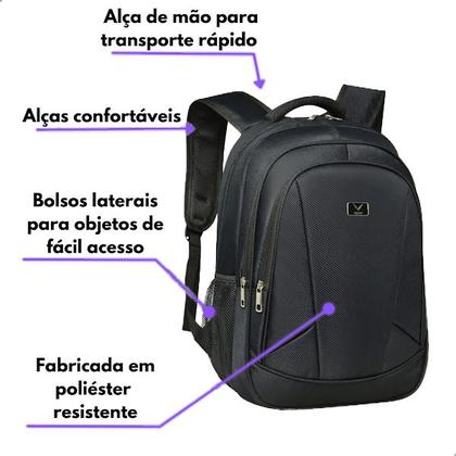 Imagem de Mochila Notebook Masculina Alça Reforçada Faculdade Trabalho