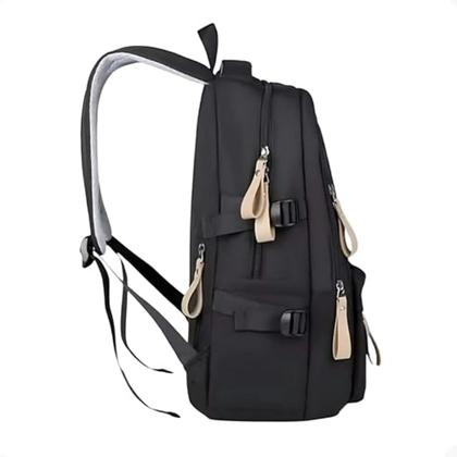 Imagem de Mochila Notebook Viagem, Trabalho, Escolar - Preta - Unissex, Impermeável,Reforçada- Resistente