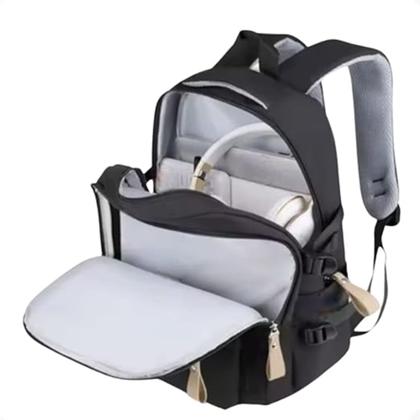 Imagem de Mochila Notebook Viagem, Trabalho, Escolar - Preta - Unissex, Impermeável,Reforçada- Resistente