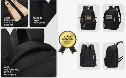 Imagem de Mochila Notebook Viagem, Trabalho, Escolar - Preta - Unissex, Impermeável,Reforçada- Resistente