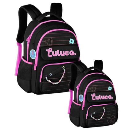 Imagem de Mochila P/ Costas Cores: Preto, Rosa Ou Roxo Lu24610 Luluca