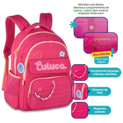 Imagem de Mochila P/ Costas Cores: Preto, Rosa Ou Roxo Lu24610 Luluca