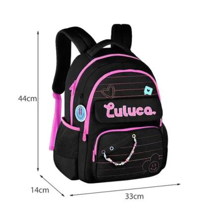 Imagem de Mochila P/ Costas Cores: Preto, Rosa Ou Roxo Lu24610 Luluca
