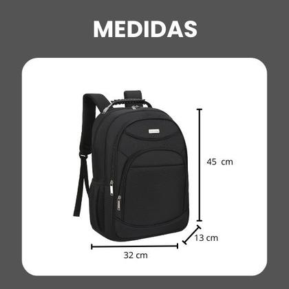 Imagem de Mochila P/ Trabalho Alças Acolchoadas Executiva P/ Notebook 18" Reforçada - Black Lion - Yins