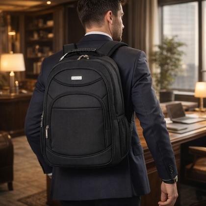 Imagem de Mochila P/ Trabalho Alças Acolchoadas Executiva P/ Notebook 18" Reforçada - Black Lion - Yins